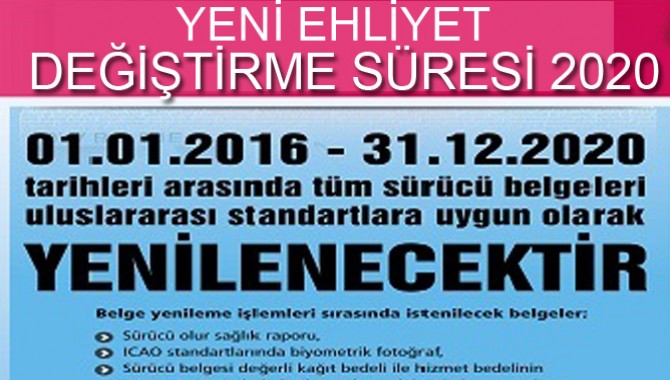 Yeni Ehliyet Değişimi Süresi 2020 Son Tarih