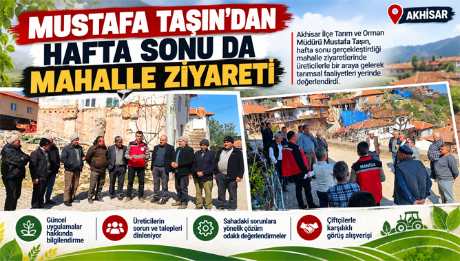 Akhisar İlçe Tarım ve Orman Müdürü Mustafa Taşın Hafta Sonu da Sahada